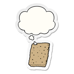 cartoon flapjack and thought bubble as a printed sticker