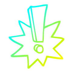 cold gradient line drawing cartoon exclamation mark
