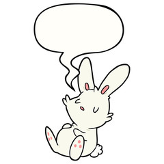 cute cartoon rabbit sleeping and speech bubble