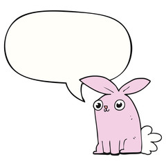 cartoon bunny rabbit and speech bubble