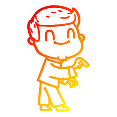 warm gradient line drawing cartoon friendly man