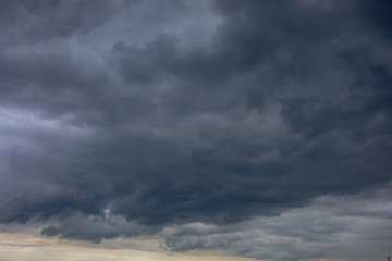 The black cloud comes drove the thunder and lightning