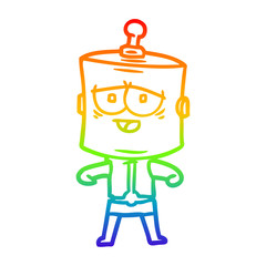 rainbow gradient line drawing cartoon robot