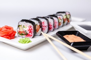 sushi on white plate