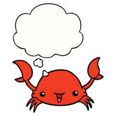 cartoon crab and thought bubble