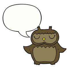 cartoon owl and speech bubble