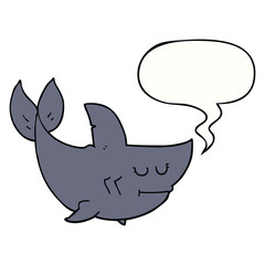 cartoon shark and speech bubble