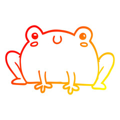 warm gradient line drawing cartoon frog