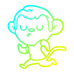 cold gradient line drawing cartoon monkey
