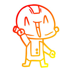 warm gradient line drawing cartoon robot