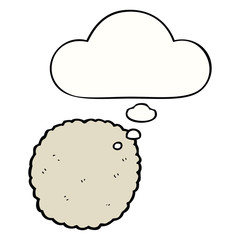 cartoon biscuit and thought bubble