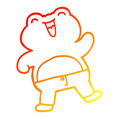 warm gradient line drawing funny cartoon frog