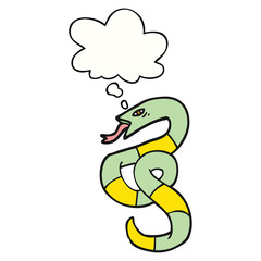 cartoon snake and thought bubble