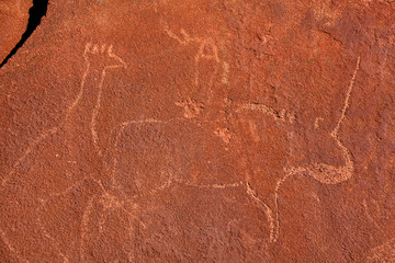 Petroglyphs in Twyfelfontein (Afrikaans: uncertain spring), officially known (Damara/Nama: jumping...