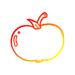 warm gradient line drawing cartoon apple