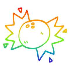 rainbow gradient line drawing cartoon bowling ball