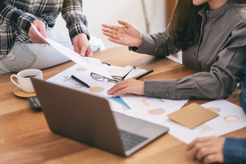 Group of businessman working and discussing business together in a meeting