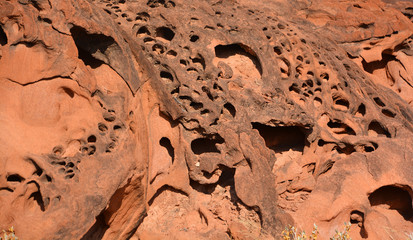 Rocks in the desert at Twyfelfontein world heritage rock engravings site in Damaraland Namibia....