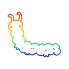 rainbow gradient line drawing cartoon caterpillar