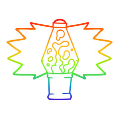 rainbow gradient line drawing cartoon lava lamp
