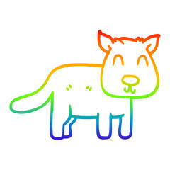 rainbow gradient line drawing cartoon calm dog