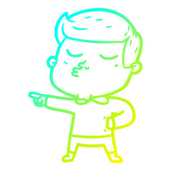cold gradient line drawing cartoon model guy pouting