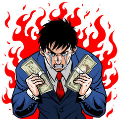 札束熱血ビジネスマン