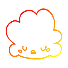 warm gradient line drawing cartoon cloud