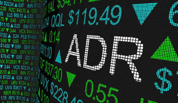 ADR American Depository Receipts Stock Market Investment Symbols 3d Illustration