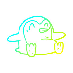 cold gradient line drawing penguin Cartoon