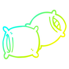 cold gradient line drawing cartoon pillow