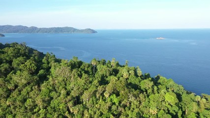 Aerial view on archipelago of Surin islands in Thailand's southern Phang Nga province