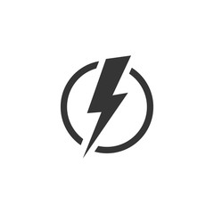 Lightning, electric power icon template black color editable. Energy and thunder electricity  symbol vector sign isolated on white background. Simple Power Flash logo vector illustration for graphic a