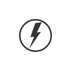 Lightning, electric power icon template black color editable. Energy and thunder electricity  symbol vector sign isolated on white background. Simple Power Flash logo vector illustration for graphic a