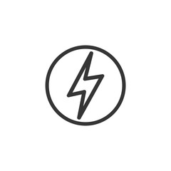 Lightning, electric power icon template black color editable. Energy and thunder electricity  symbol vector sign isolated on white background. Simple Power Flash logo vector illustration for graphic a