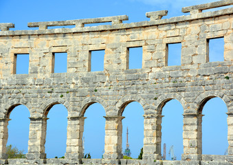 The Pula Arena is the famous Roman amphitheater in Pula, Istria, Croatia, Europe. It was...