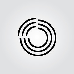 stripes motion circle simple logo vector