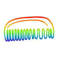 rainbow gradient line drawing cartoon plastic comb