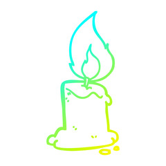 cold gradient line drawing cartoon candle