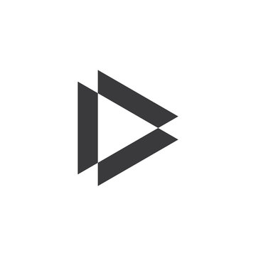 abstract letter d triangle geometri clogo vector