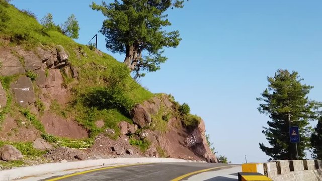Hyperlapse of a road on the top of the mountain