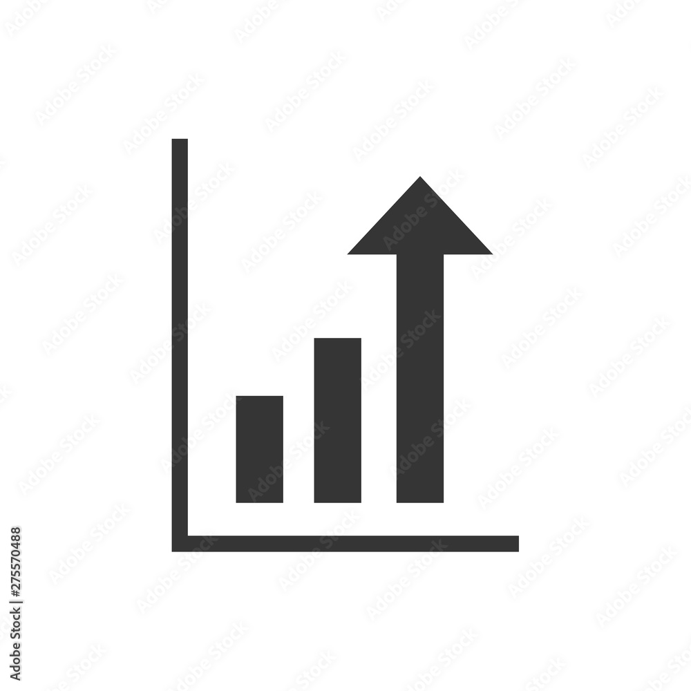 Poster growth graph icon template black color editable. growth graph symbol vector sign isolated on white b