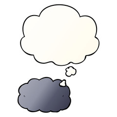 cartoon cloud and thought bubble in smooth gradient style