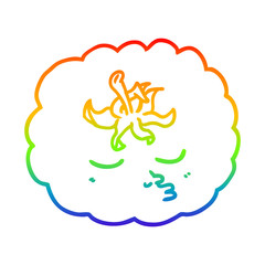 rainbow gradient line drawing cartoon tomato