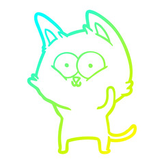 Obraz premium cold gradient line drawing cartoon cat
