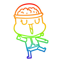 rainbow gradient line drawing happy cartoon robot