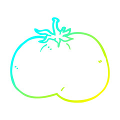 cold gradient line drawing cartoon tomato