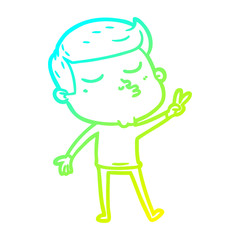 cold gradient line drawing cartoon model guy pouting