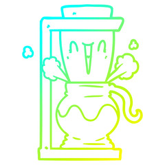 cold gradient line drawing cartoon filter coffee machine