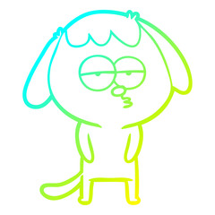 Obraz premium cold gradient line drawing cartoon tired dog